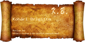 Kohári Brigitta névjegykártya
